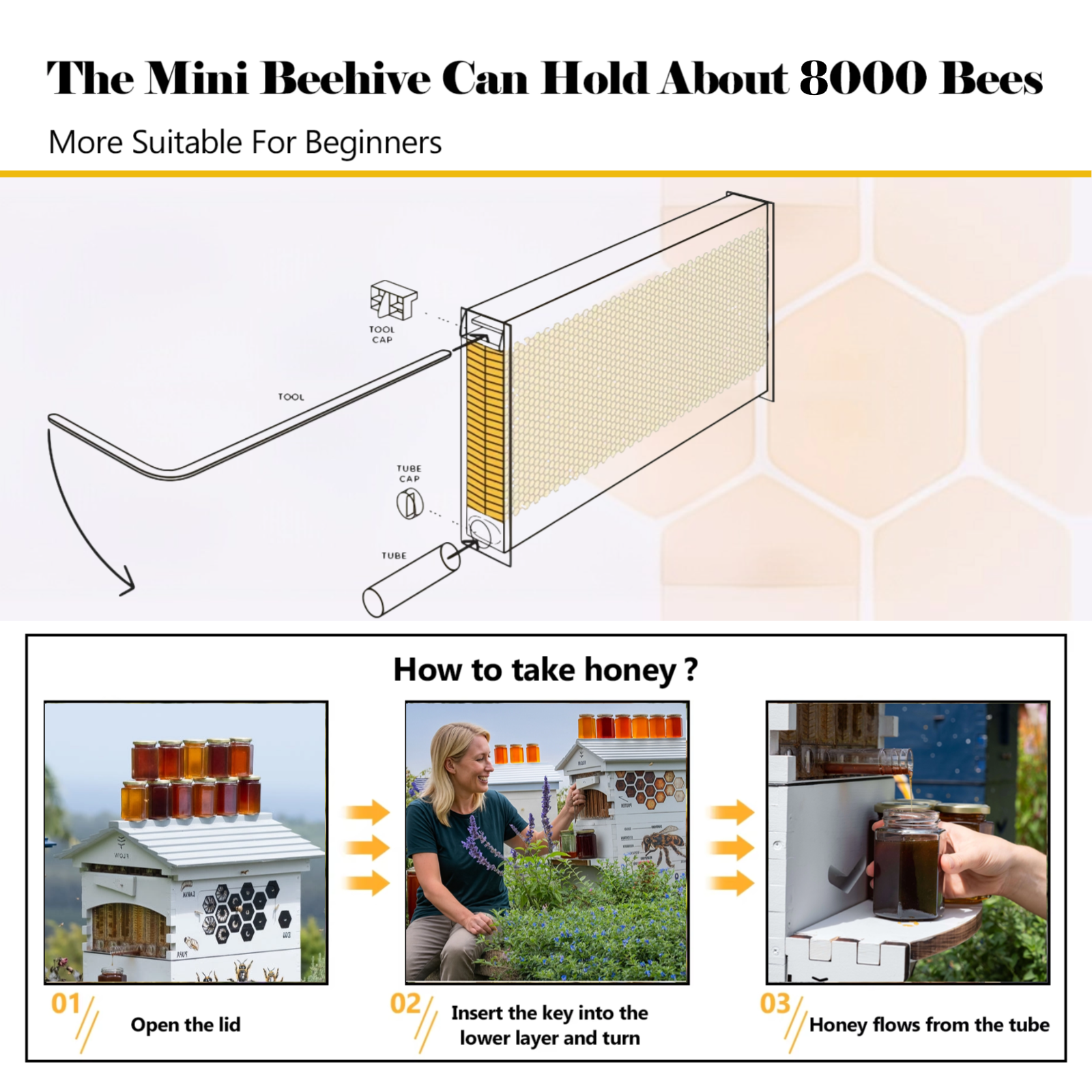 ApiaryPro Flow Bee Hive with Tap | Automatic Honey Bee Hive for Beginners & Experienced Beekeepers | Easy Honey Harvesting Box