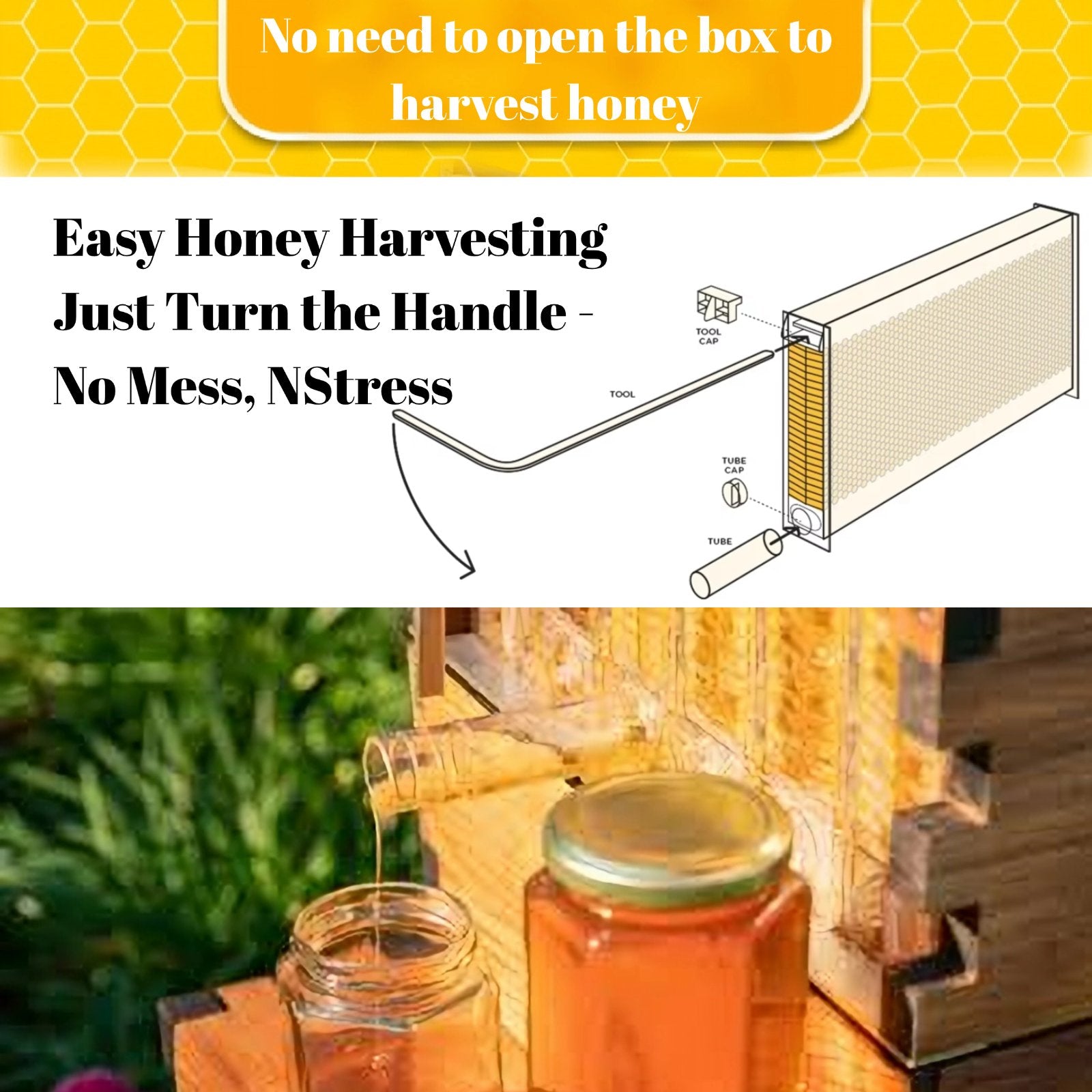 ApiaryPro Flow Hive front view - Easy honey extraction with tap system
