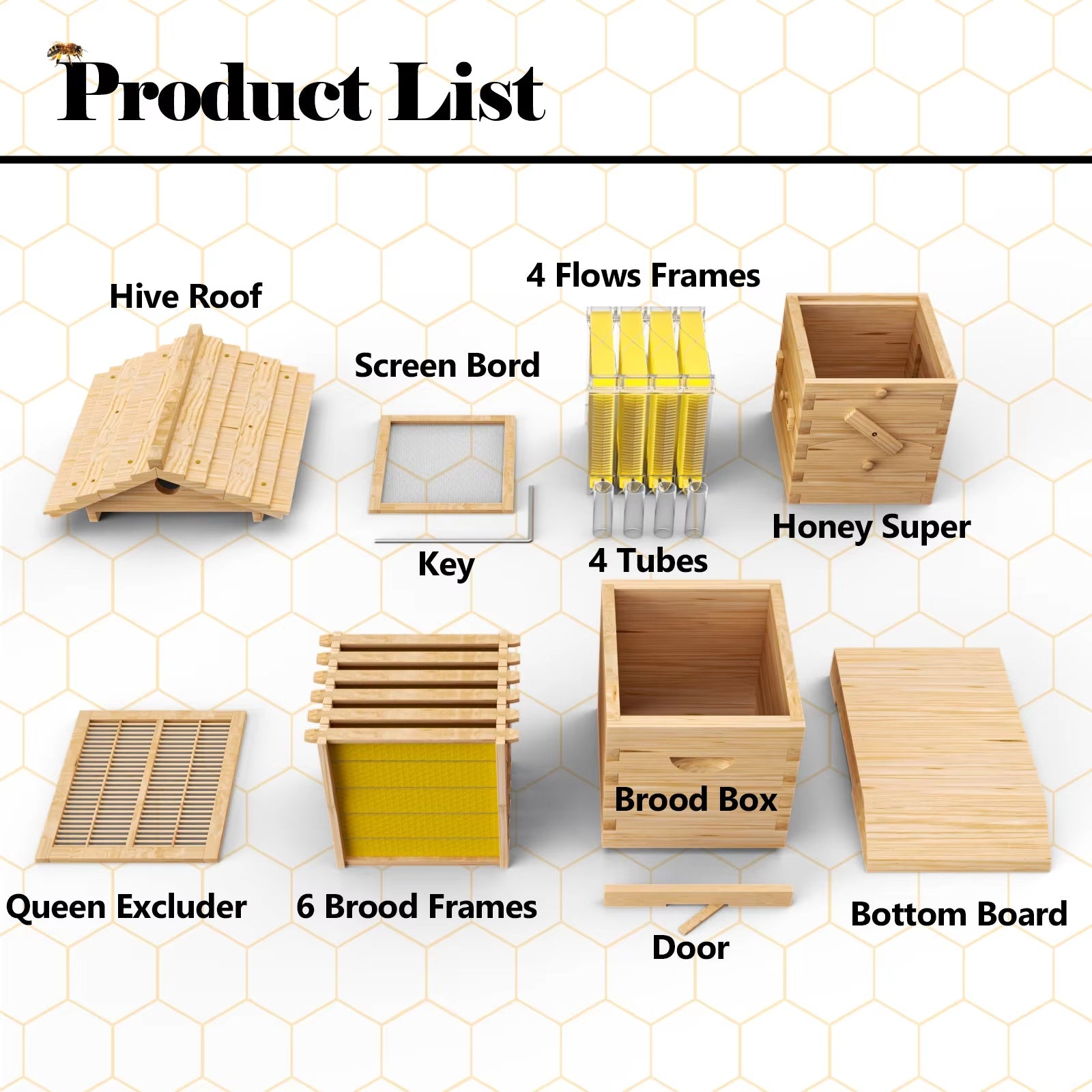 ApiaryPro Small Automatic Flow Bee Hive with Honey Spout – 6 Frame Cedar Beekeeping Starter Kit for Beginners & Backyard Use